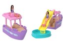 Mattel Mini Barbie Land Lalka wakacyjna + jacht ze zjeżdżalnią B