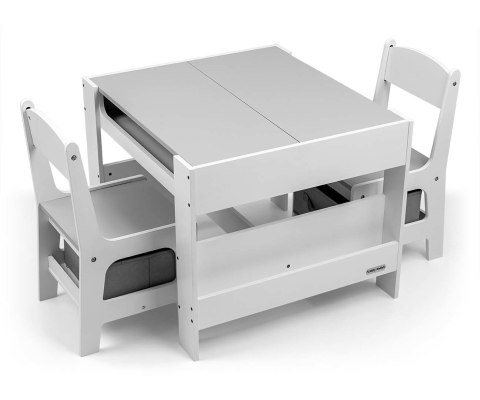 Milly Mally Zestaw mebli - Stolik i dwa krzesełka Sven Plus White