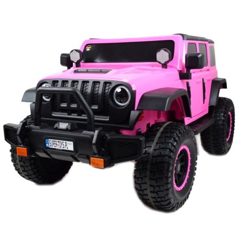 OLBRZYMI JEEP NA AKUMULATOR SPEED, SUPER RÓŻ, MIĘKKIE KOŁA, SIEDZENIE, APLIKACJA/DLS-X15A
