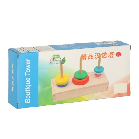 Piramida drewniana z podstawą wieża sorter tęczowa