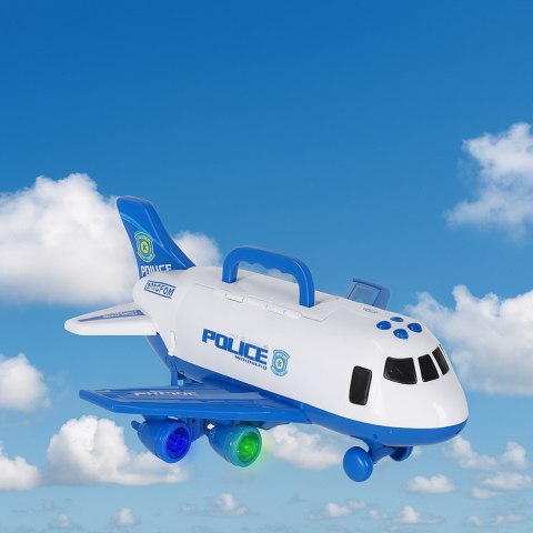 Transporter samolot + 3 auta policja