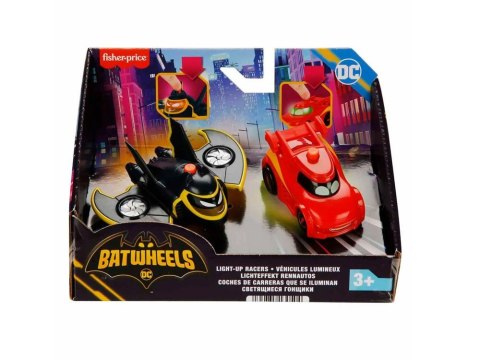 Zestaw autek DC BATWHEELS Pojazdy ze światłami Batwing Redbird ZA6046