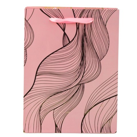 Torba Prezentowa Falisty Złoty Wzór Mix Kolor 23 x 18 x 10 cm