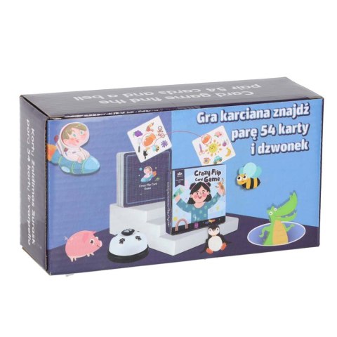 Gra karciana znajdź parę 54 karty i dzwonek