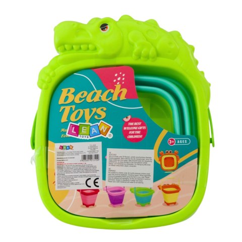 Składane Wiaderko Silikonowe Krokodyl Plażowe Zielone