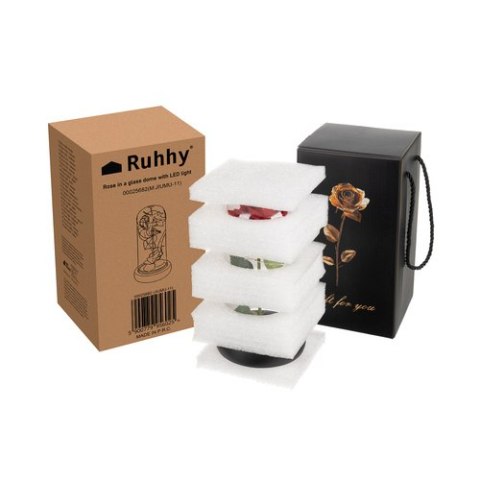 Róża w szkle- świecąca Ruhhy 25682