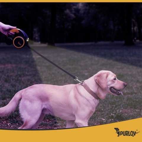 Smycz automatyczna z latarką 5m Purlov 25965