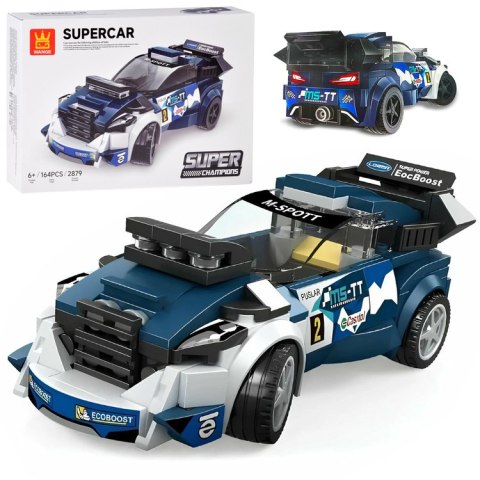 Klocki techniczne Sportowe auto GRANATOWE 164-elementy + naklejki