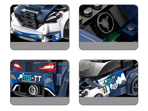 Klocki techniczne Sportowe auto GRANATOWE 164-elementy + naklejki