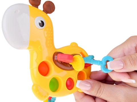 Zabawka sensoryczna 3w1 ŻYRAFA - przesuwanie przeciąganie pop it
