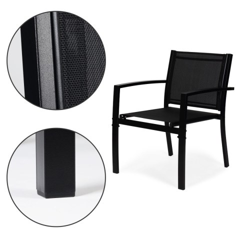 Zestaw mebli ogrodowych stół ławka fotele metal