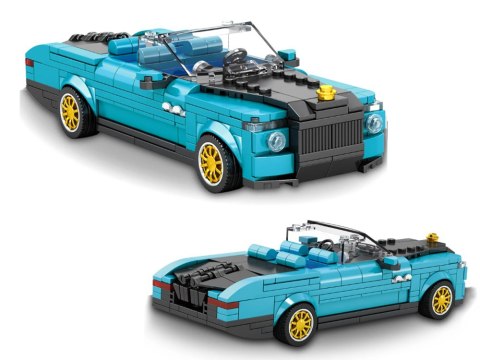Klocki techniczne Retro auto NIEBIESKI KABRIOLET złote felgi 417-ele