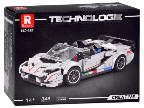 Klocki techniczne Supersportowe auto BIAŁY KABRIOLET spojler 348-ele