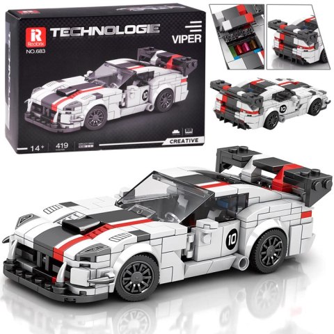 Klocki techniczne Supersportowe auto BIAŁY VIPER spojler 419-ele