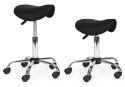 Stołek obrotowy siodło taboret kosmetyczny medyczny fotel regulowany czarny ModernHome