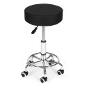 Stołek obrotowy taboret kosmetyczny medyczny fotel regulowany czarny ModernHome