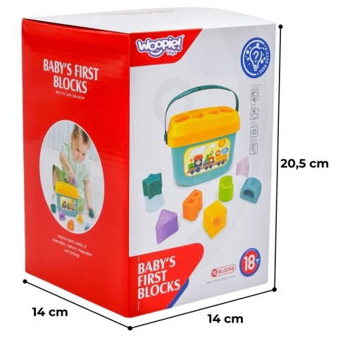 WOOPIE BABY Sorter 2w1 Skrzynka Walizka + Nauka Alfabetu i Kształtów