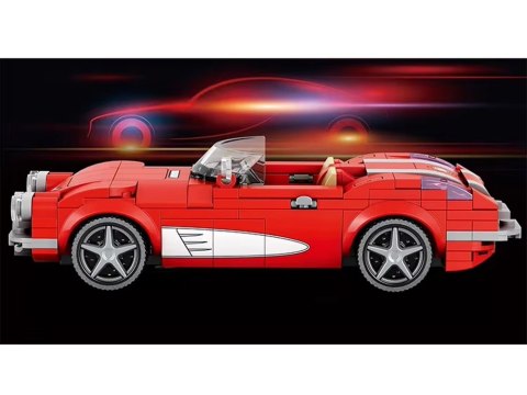 Klocki techniczne Retro auto CZERWONY KABRIOLET z lat 50. 311-ele