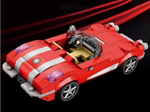 Klocki techniczne Retro auto CZERWONY KABRIOLET z lat 50. 311-ele