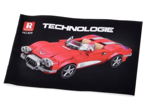 Klocki techniczne Retro auto CZERWONY KABRIOLET z lat 50. 311-ele