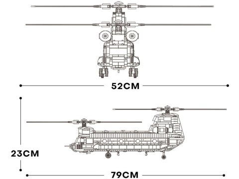Reobrix Licencjonowane Klocki Helikopter CH-47 Chinook 1458 ele