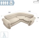 Dmuchana kanapa narożna sofa czteroosobowa 257x203x76 cm beżowa INTEX 68575