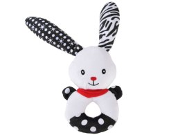 Grzechotka kontrastowa dla niemowlaka z piszczałką KRÓLICZEK ZA5778