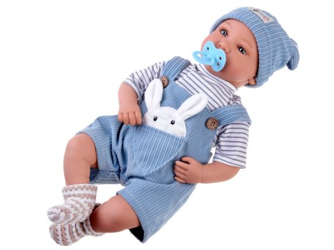 Lalka BOBAS interaktywna 46cm - w niebieskich spodenkach + akcesoria ZA5835