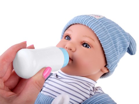 Lalka BOBAS interaktywna 46cm - w niebieskich spodenkach + akcesoria ZA5835