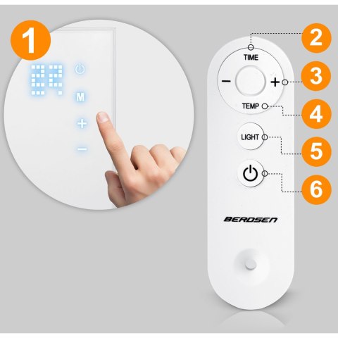 Grzejnik na podczerwień promiennik 720 W Berdsen BD-983 pilot WiFi aplikacja