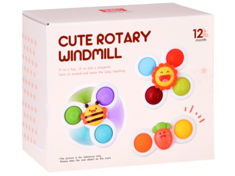 Zabawka Sensoryczna Fidget Spinner z Przyssawką 3 szt ZA5340