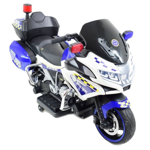 OLBRZYMI SUPER MOTOR ŚCIGACZ POLICYJNY,MIĘKKIE KOŁA, MIĘKKIE SIEDZENIE, GAZ W RĄCZCE, HAMULEC /MH888