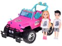 Zdalnie sterowane RÓŻOWE AUTO dla lalek + chłopiec i dziewczynka