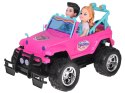 Zdalnie sterowane RÓŻOWE AUTO dla lalek + chłopiec i dziewczynka