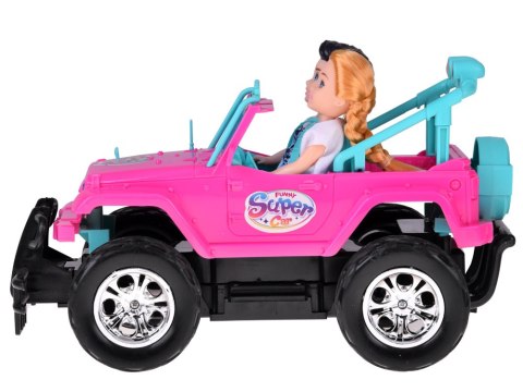 Zdalnie sterowane RÓŻOWE AUTO dla lalek + chłopiec i dziewczynka