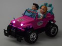 Zdalnie sterowane RÓŻOWE AUTO dla lalek + chłopiec i dziewczynka