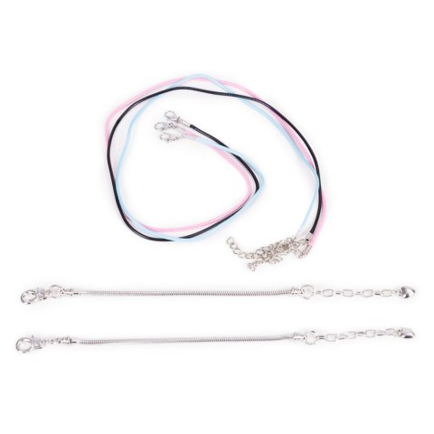 Zestaw do robienia bransoletek naszyjników charmsy koraliki 66 elementów + organizer i torba