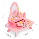 Drewniana toaletka dla dzieci z lustrem i szufladą 7 akcesoriów ECOTOYS