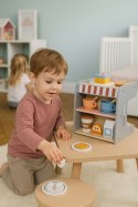 Drewniany ekspres do kawy dla dzieci 2w1 sklepik zestaw baristy 26 akcesoriów ECOTOYS