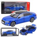 Samochód Audi A6 L 1:18 Metalowy Akcesoria Światła Dźwięki Niebieski