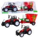 Traktor Rolniczy Farmerski Z Przyczepą Mieszalnik Paszy Czerwony 60cm