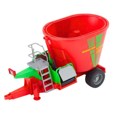 Traktor Rolniczy Farmerski Z Przyczepą Mieszalnik Paszy Czerwony 60cm