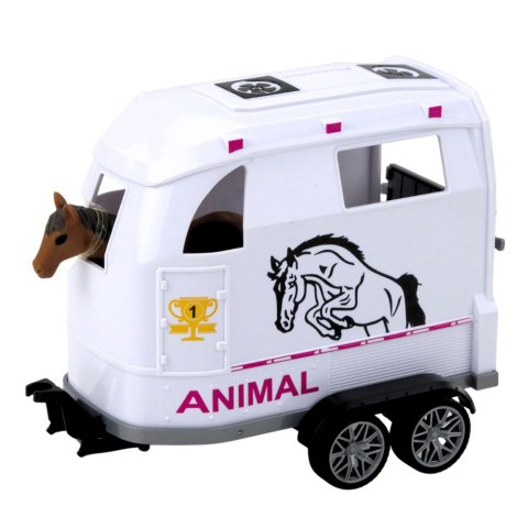 Samochód Terenowy Z Przyczepą Do Przewozu Koni Figurka Światła Dźwięki