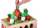 Sorter Montessori drewniany wózek złap robaczka marchewki układanka