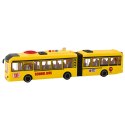 Autobus Przegubowy Szkolny Otwierane Drzwi Światła Dźwięki Żółty 1:16