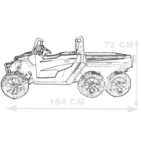 BUGGY 6 KOŁOWY DLA 2 DZIECI, ELEKTRYCZNA WYWROTKA, MIĘKKIE KOŁA, MIĘKKIE SIEDZENIE 800 WAT/XB1038