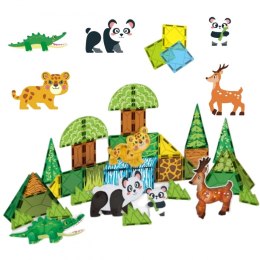 WOOPIE Klocki Magnetyczne Konstrukcyjne 3D Zestaw Edukacyjny Rzadkie Zwierzęta 45el.