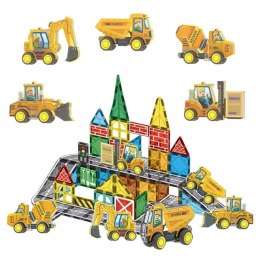 Woopie Zestaw Klocków Magnetycznych z Pojazdami Budowlanymi
