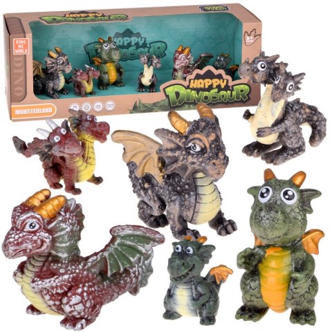 Zestaw Figurek Bajkowe Smoki 6 szt. Magiczne Stworzenia ZA5883
