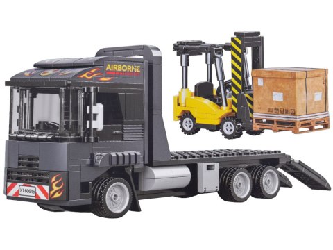 Klocki techniczne POJAZDY 1:42 - Tir z lawetą i wózek widłowy 404ele